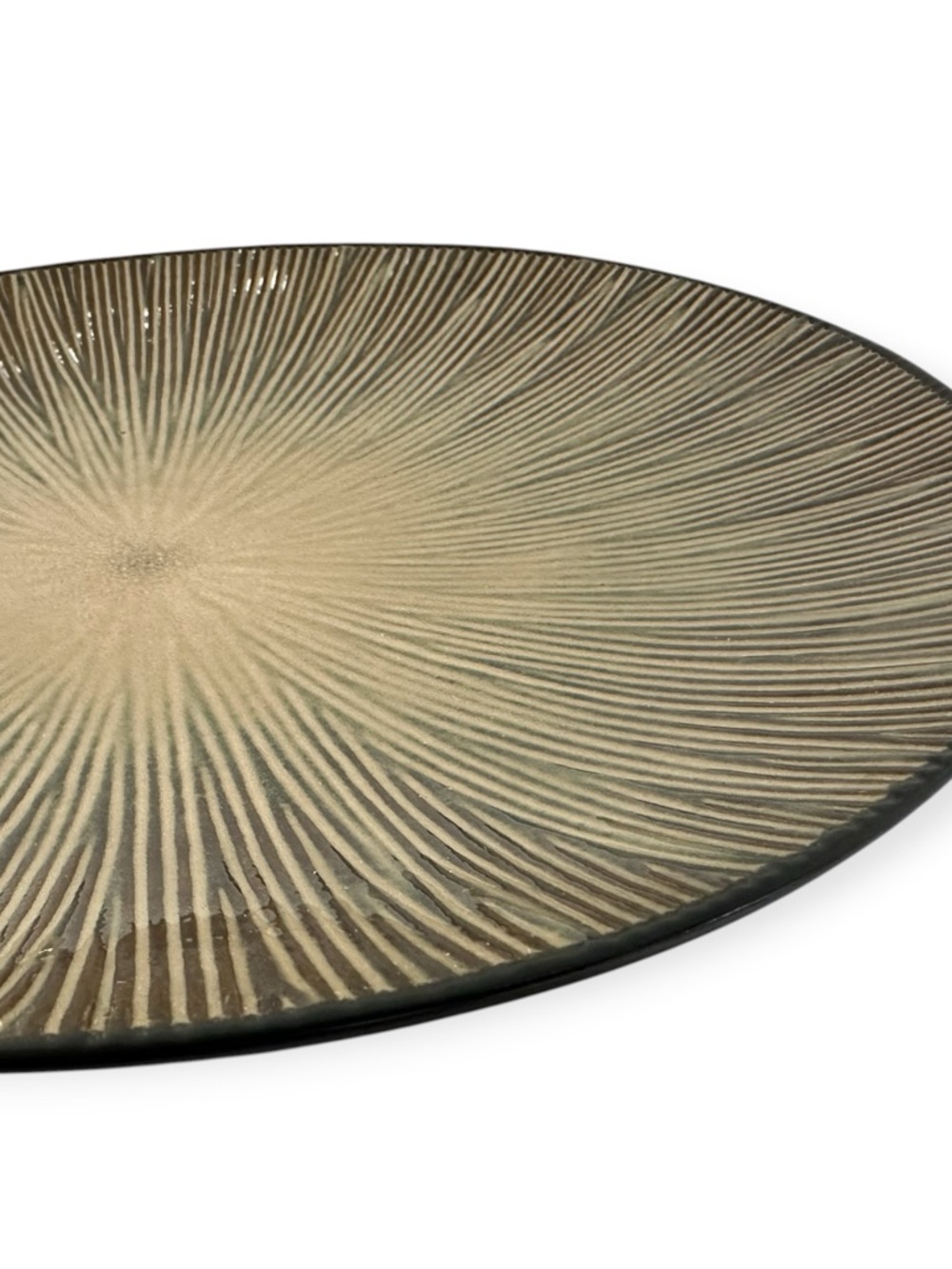 Home Trends Natural Serenity Dinner Plates 11. 3/4”  Tan Sunburst Set Of 4 - Picture 12 of 12